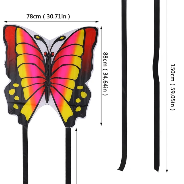 35 Inch Butterfly Kite Outdoor Toy Sport Gift for Kids Children With String Tail 2
