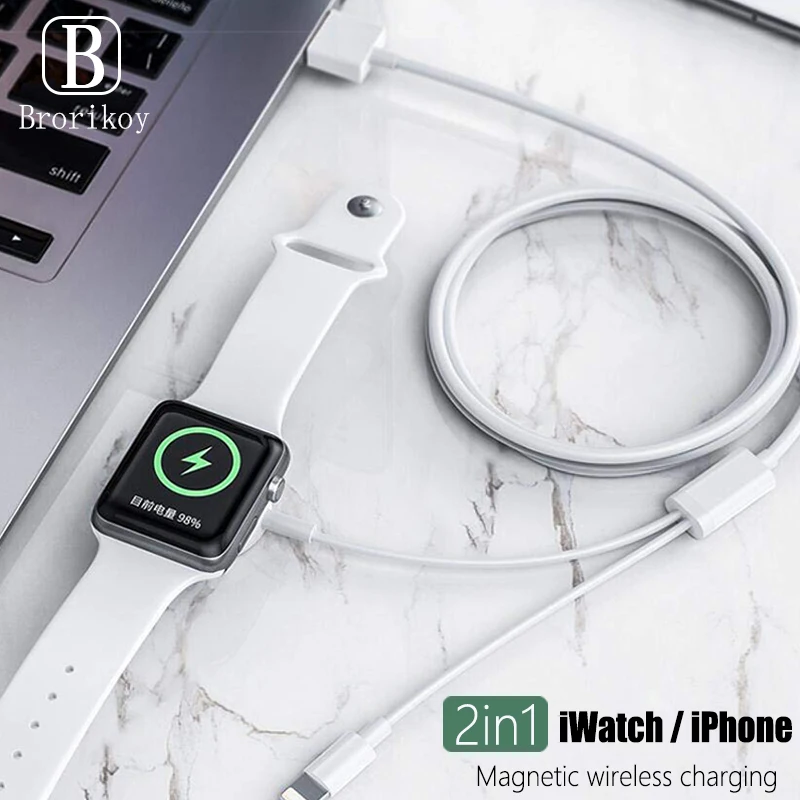 Магнитный беспроводной зарядный кабель 2 Вт Быстрая зарядка для Apple Watch iWatch Series 1 2 3 4 5 USB телефонный кабель адаптер для iPhone 11