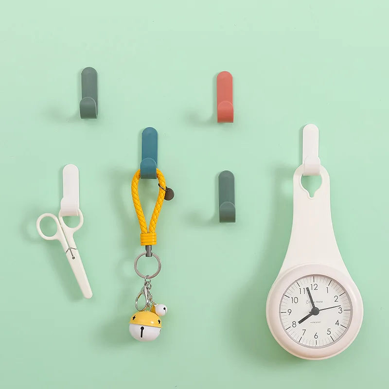 Description Picture 4 of item20/4pcs Towel Hook Plastic Door Hanger Self Adhesive Wall Hanger Hat Racks Key Hanger Wall Organizer Home Decor Key Holder