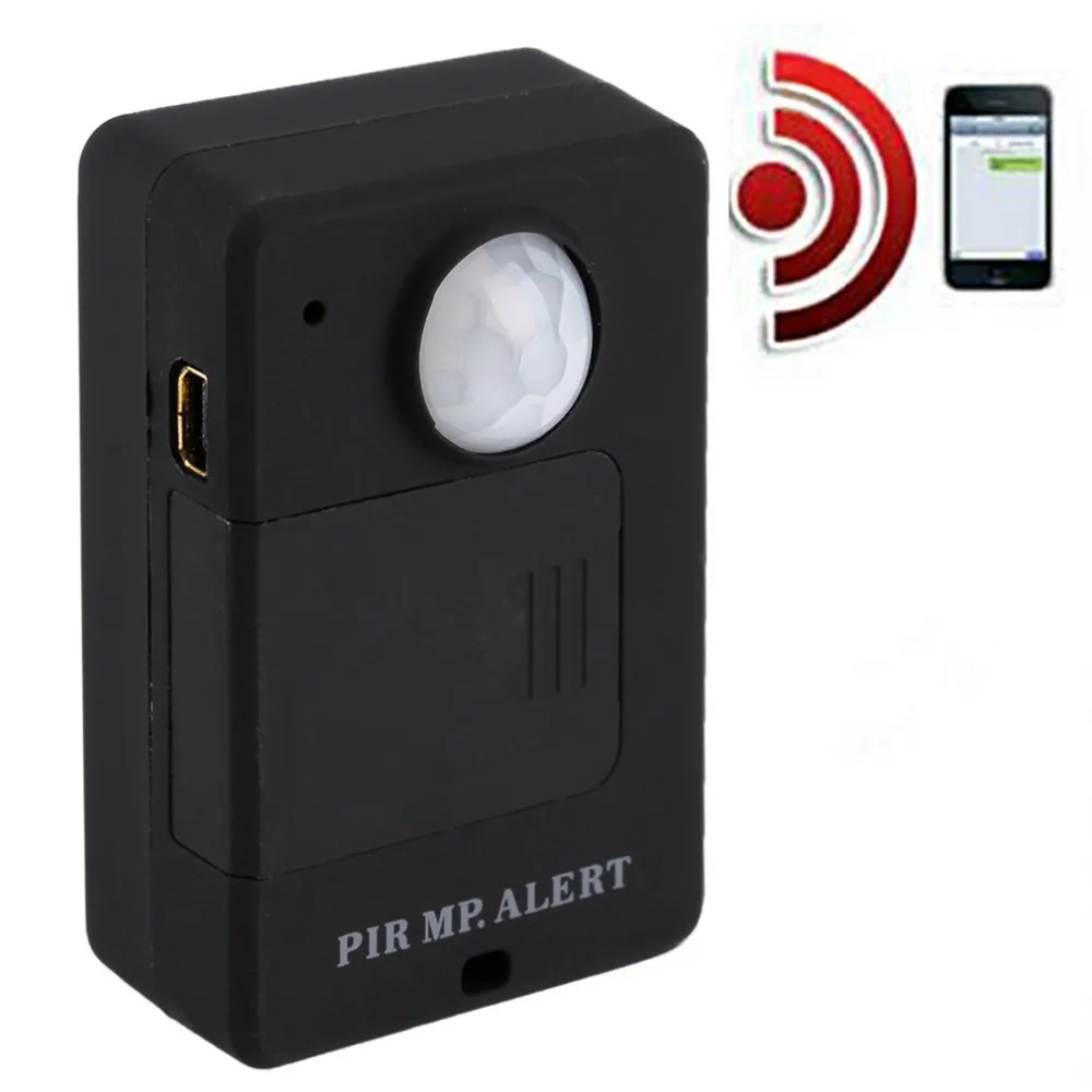 Mini PIR Alert Sensor Wireless Infrared GSM Alarm Monitor Motion Detector Detection Home Anti-theft System with EU Plug Adapter