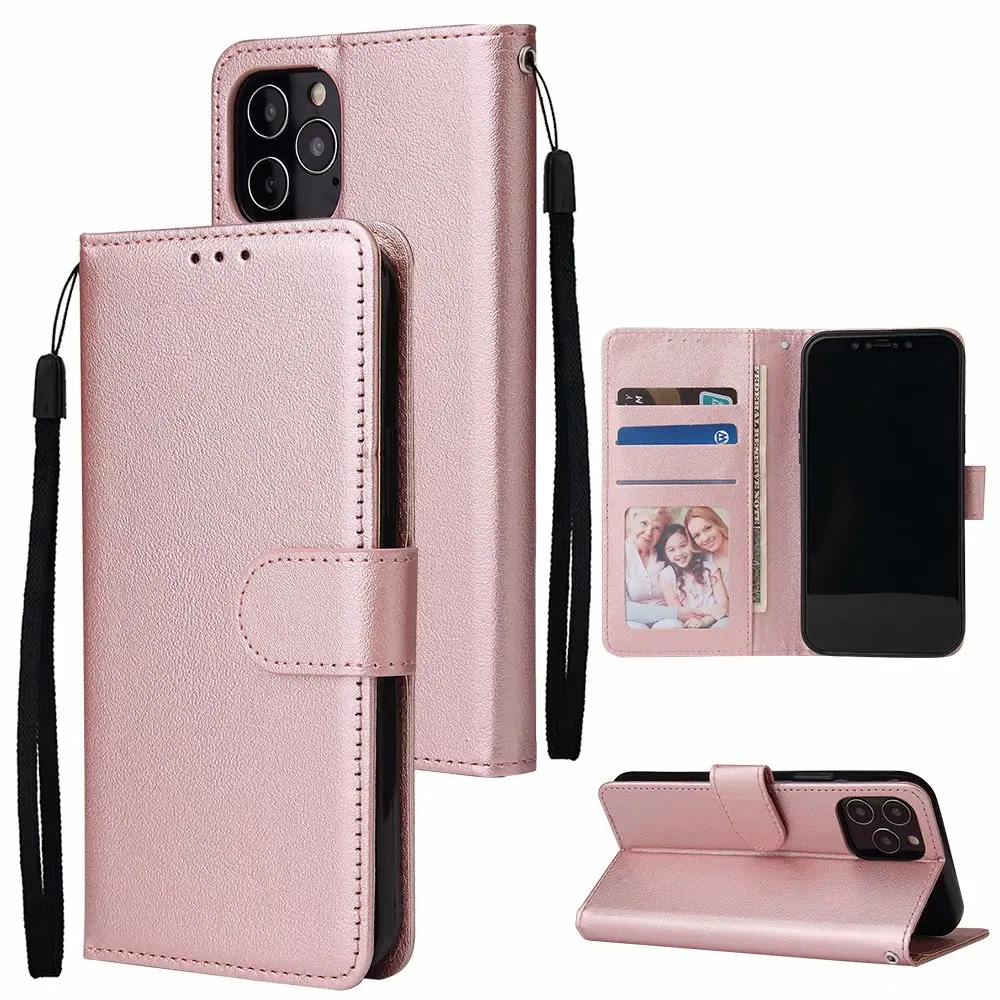 Leather Case For iPhone 12 11 Pro Max Strap Card Slots Coque Funda For iPhone 7 8 6 6S Plus 5 SE 2020 X XS XR Max Wallet Case phone cases for iphone 7