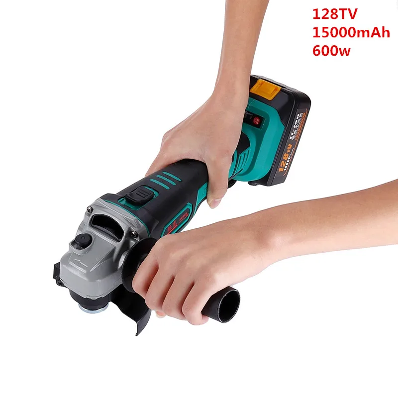 128 15000/22500/29800mAh 600W Cordless Electric Angle Grinder Power Cutting Tool Chainsaw Bracket Polishing Grinder 128/188/218TV - Цвет: 128