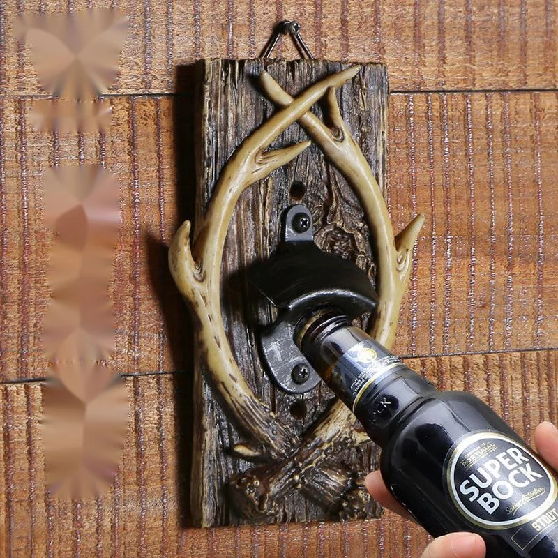 

Resin Animal Horn Corkscrew Antlers Bottle Opener Wall Hanging Decoration Bar Restaurant Wall Decor Accessories Drop Shipping