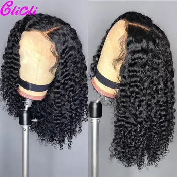 

13X4 13X6 Brazilian Kinky Curly Transparent Lace Front Wig Remy 360 Lace Frontal Human Hair Wigs For Women Short Bob Wigs 150%