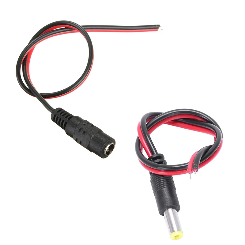 

20 Pair 5.5 X 2.1Mm Female & Male DC Power Jack Plug CCTV Camera Power Connection Line