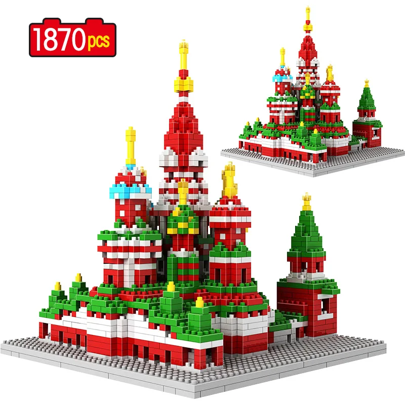 

1870 Pcs Mini Blocks Creator Famous Architecture Saint Basil's Cathedral 3D Church Model Building Blocks bricks Toys for Kids