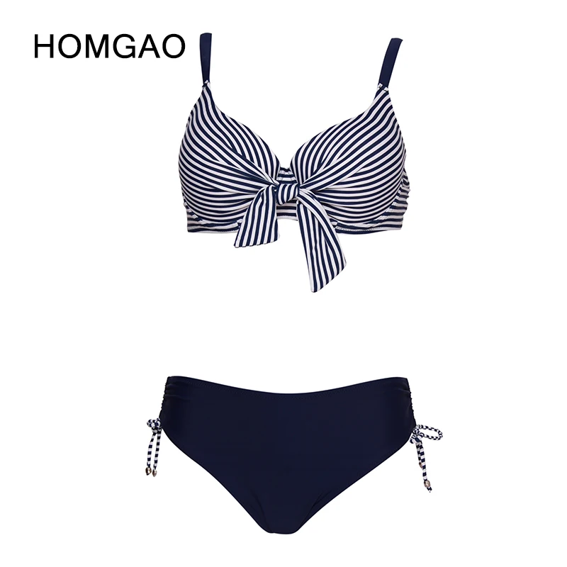 HOMGAO – maillot de bain femme Sexy à rayures, maillot de bain
