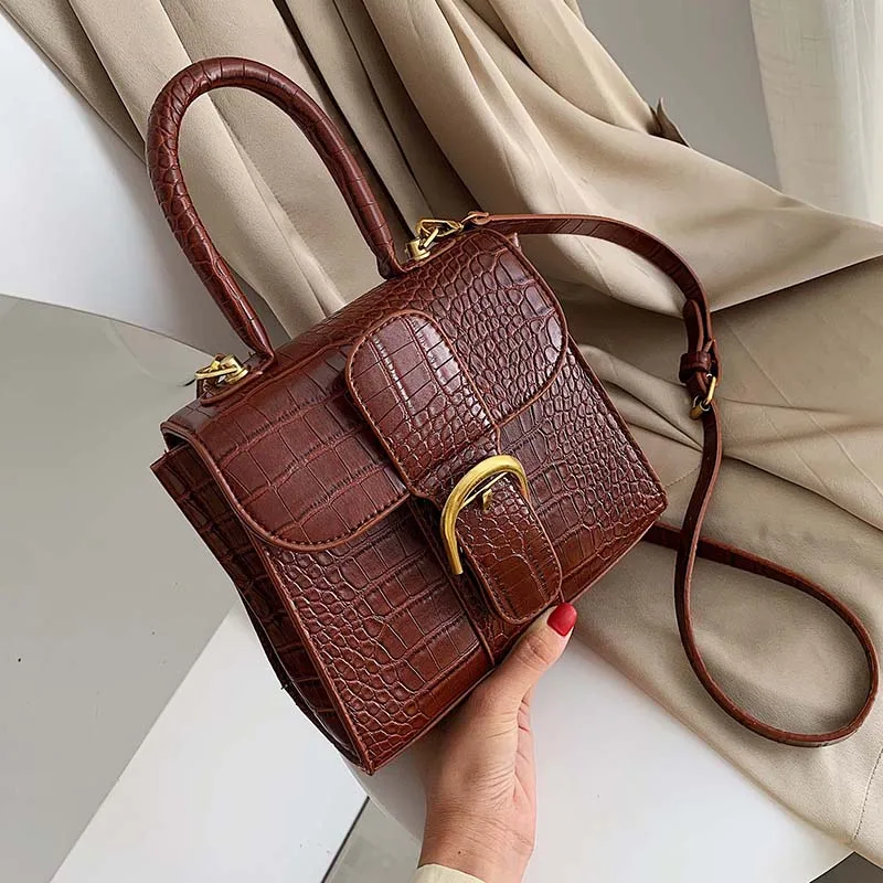 

Crocodile Pattern PU Leather Crossbody Bags For Women 2019 Belt Designer Shoulder Messenger Bag Lady Totes Handbags and Purses