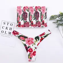 Женский купальный костюм бикини в полоску Эластичный пуш-ап Мягкий купальник пляжная одежда набор Q84C