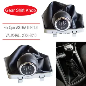 5 / 6 Speed Car Shift Gear Knob With Leather Boot For Opel