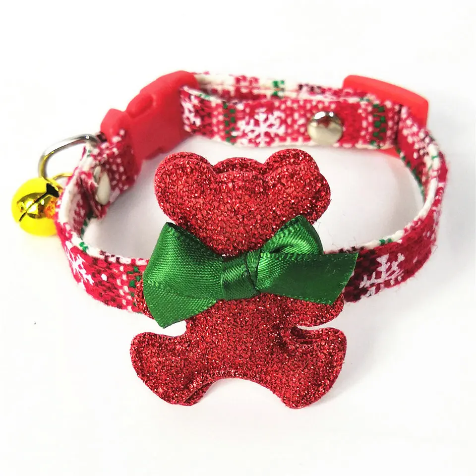 Рождественская домашняя собака воротник фестиваль хлопок мультфильм воротник маленькие собаки и кошки Милые новогодние аксессуары для животных принадлежности