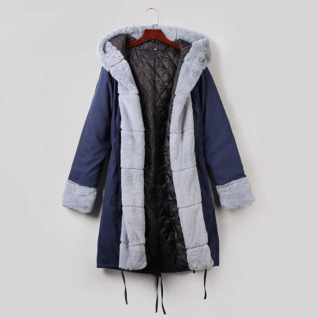 Женское зимнее пальто высокого качества из искусственного меха с капюшоном, Свободное пальто, роскошное длинное теплое пальто, женские толстые плюшевые пальто больших размеров 904