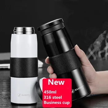 

Business Office Style 450ml 316 Stainless steel Vacuum Flasks Outdoor Travel Coffee&Tea Thermos Cup Portable Vehicle Water Mug
