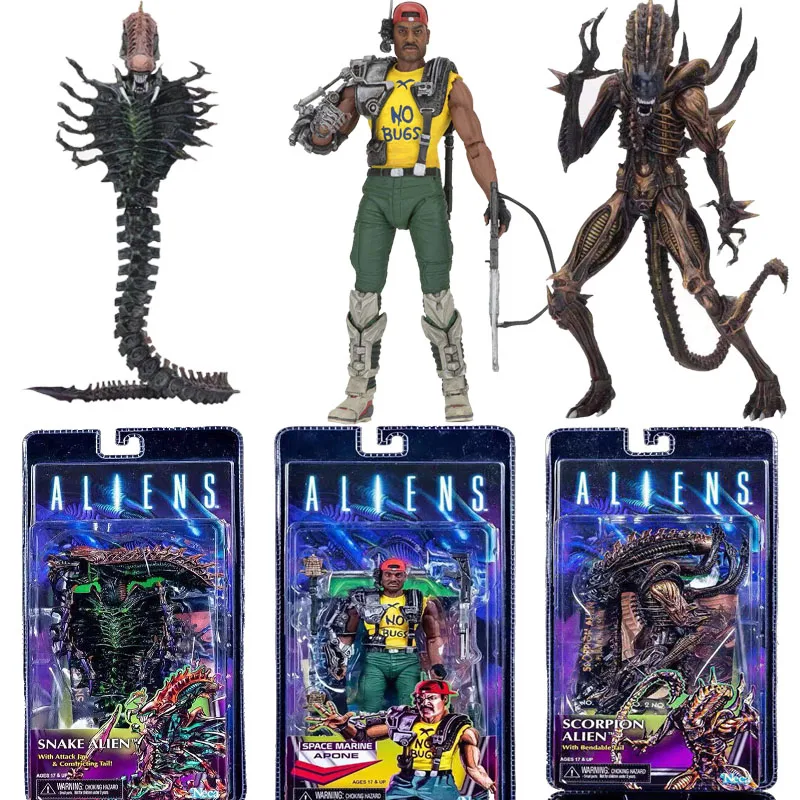 

NECA Series 13 Aliens Scorpion Snake Alien Sgt Apone Kenner Action Figure Collectible Model Toys Dolls Gift
