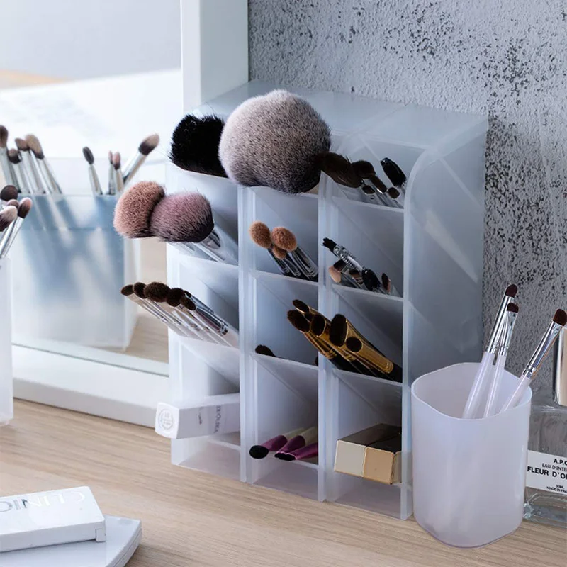  5 Pcs Desk Organizer- Pen Organizer Storage for Office School Home Supplies Translucent White Pen S