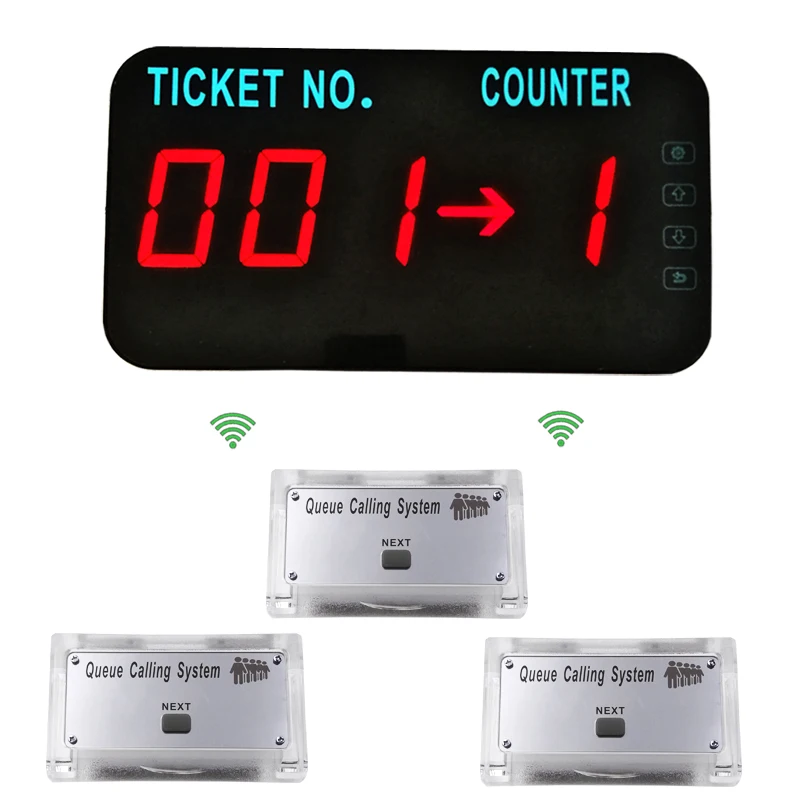 Система управления очередью Возьмите номер билета система ожидания поставляется с английским голосовым уведомлением(3 кнопки+ 1 дисплей