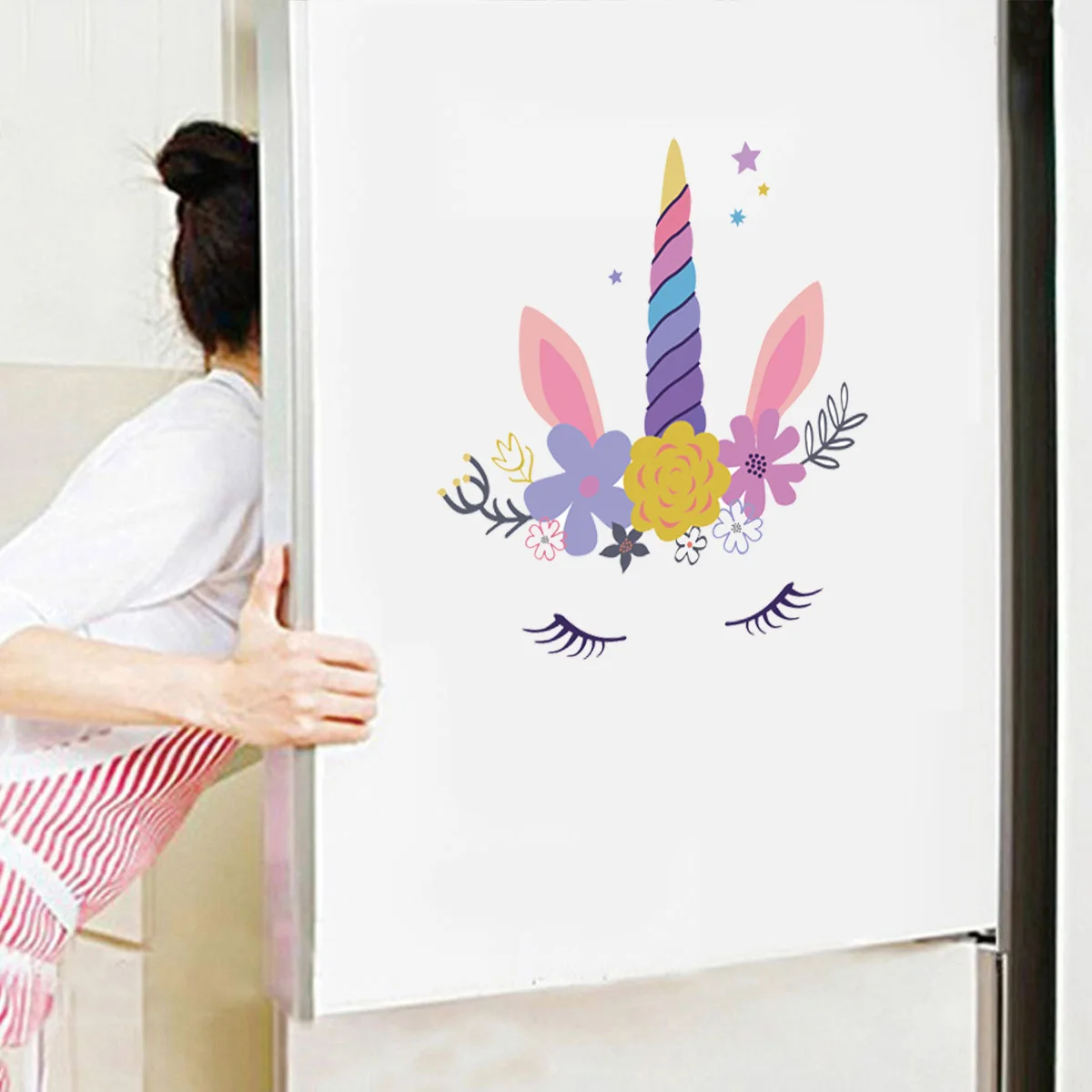 KM284 Unicorn Series Collection Cool Wall Stickers Cabinet Refrigerator Chamber Pot Unicorn Horse Wall Stickers Customizable