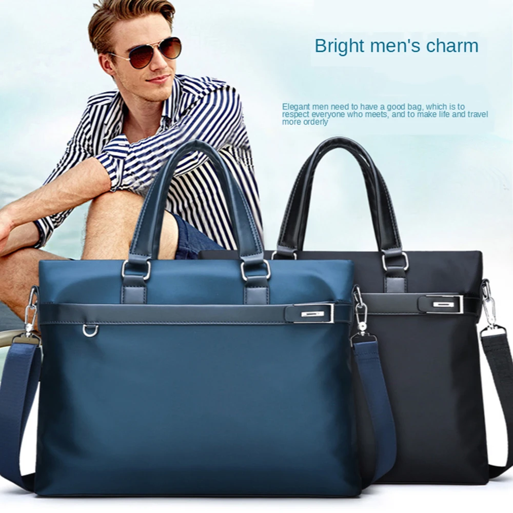 

Men's Briefcase Waterproof Oxford Cloth Laptop Business Bag For Documents Large Capacity 14 Inch Laptop Briefcase Shoulder Bag