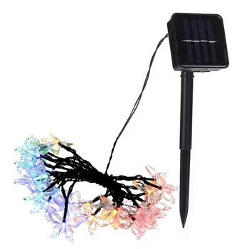 

30 LED Butterfly Led String Outdoor Lighting Colorful Decoration Garland Waterproof Christmas Garden Solar Lamp Wedding Decor