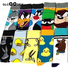 5 пар/упак. с кроликом из мультфильма детские носки Повседневное в стиле «хип-хоп» творческий мягкие удобные Смешные новинки Для мужчин, хлопковые носки, Calcetines Hombre смешной