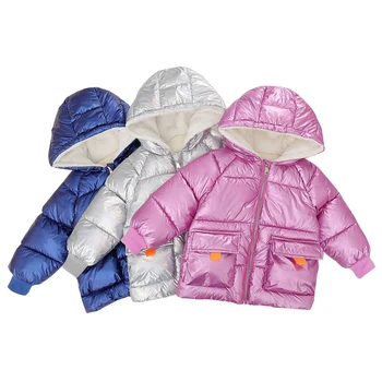 

bright face girls jacket Children cotton padded Fluff lining coat autumn and winter cartoon colorful down jacket 2-6 years old