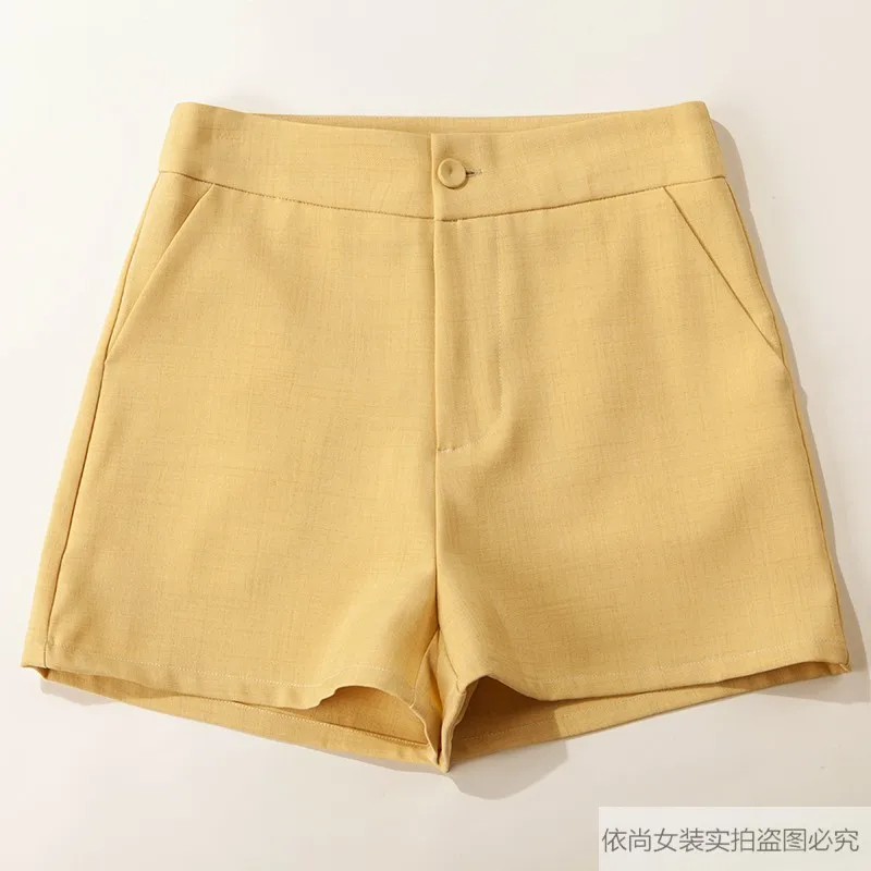 Jaqueta de Duas Shorts de Escritório Verão Feminino Magro Dupla Fileira Peças Casual Temperamento Moda Escritório Terno 2021 14 Terninho feminino