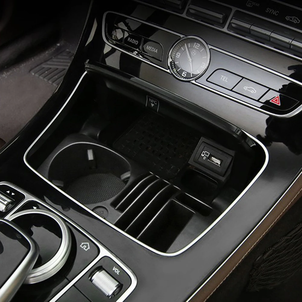 Car Central Console Storage Box Cup Phone Holder for Mercedes Benzs C E Class GLC
