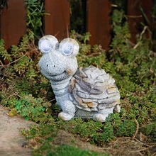 Садовые украшения милые Turtel смоляные фигурки современная уличная садовая скульптура заборы сад Солнечный свет дорога, тропа Статуи