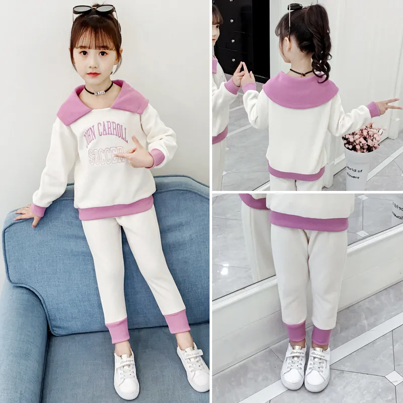 

JMFFY Kids Clothing Autumn Spring Girls Set Long Sleeve Tops +Pants 2pieces Tracksuit Children Clothes Outfit Tracksuit 4-15T
