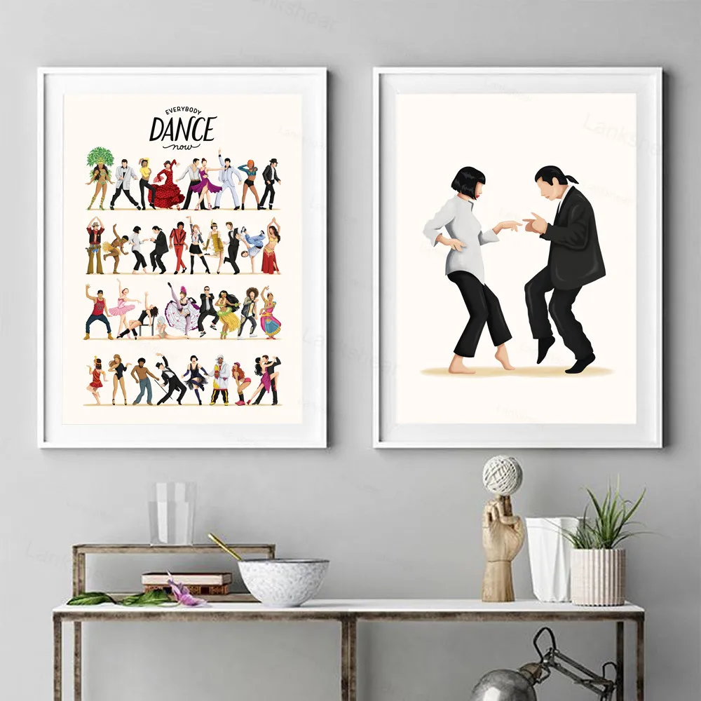 

Famous Figure Portrait Poster And Prints Photo Nordic Girl Everybody Dance Now Quote Picture Wall Art Home Decor Canvas Painting