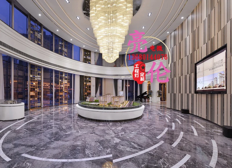 Luxury hotel lobby lobby crystal light clubhouse KTV hotel rotunda villa spiral staircase long chandelier