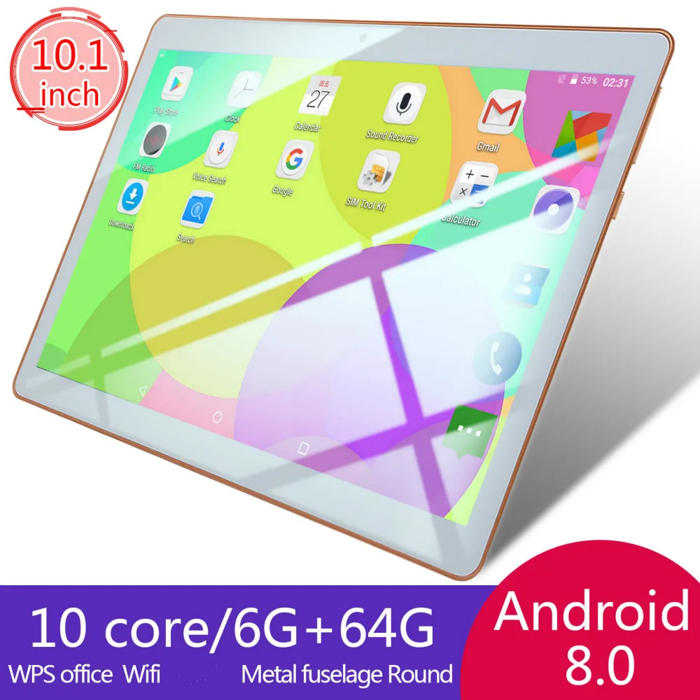 

2020 Hot new 10 inch Android 8.0 tablet double card dual standby 6G+128GB large memory smart tablet 4G Phone tablet PC