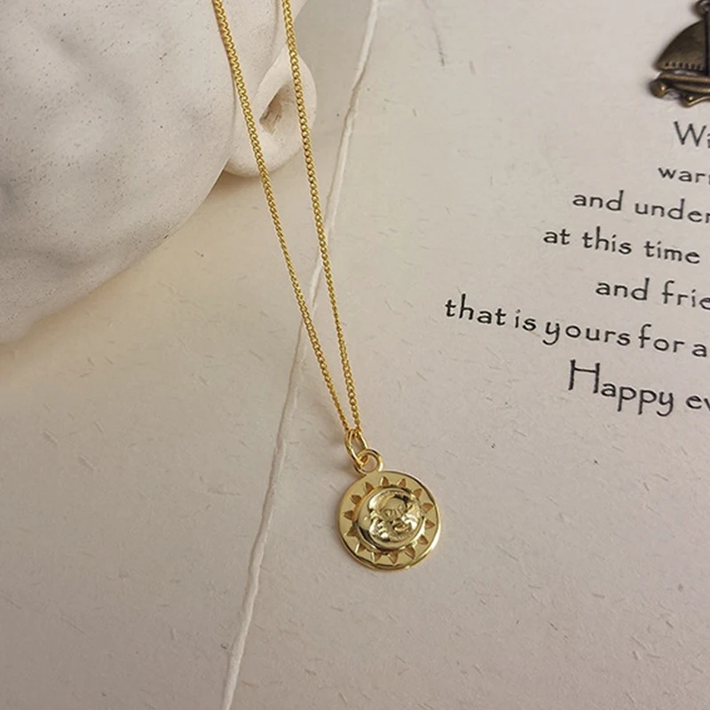 INZATT Real 925 Sterling Silver Hollow Sun Pendant Choker Necklace For Fashion Women Party Fine Jewelry Accessories gift