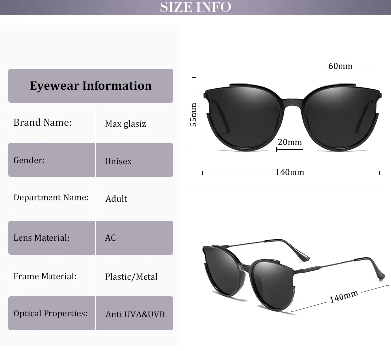 Max Glasiz новые высококачественные поляризационные солнцезащитные очки Cateye женские модные уличные трендовые солнцезащитные очки Polariod мужские TAC линзы gafas UV400