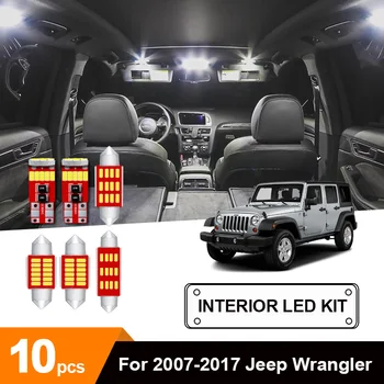 

White Car Bulbs LED Interior Reading Light Kit For 2007-2015 2016 2017 Jeep Wrangler Map Dome License Lamp