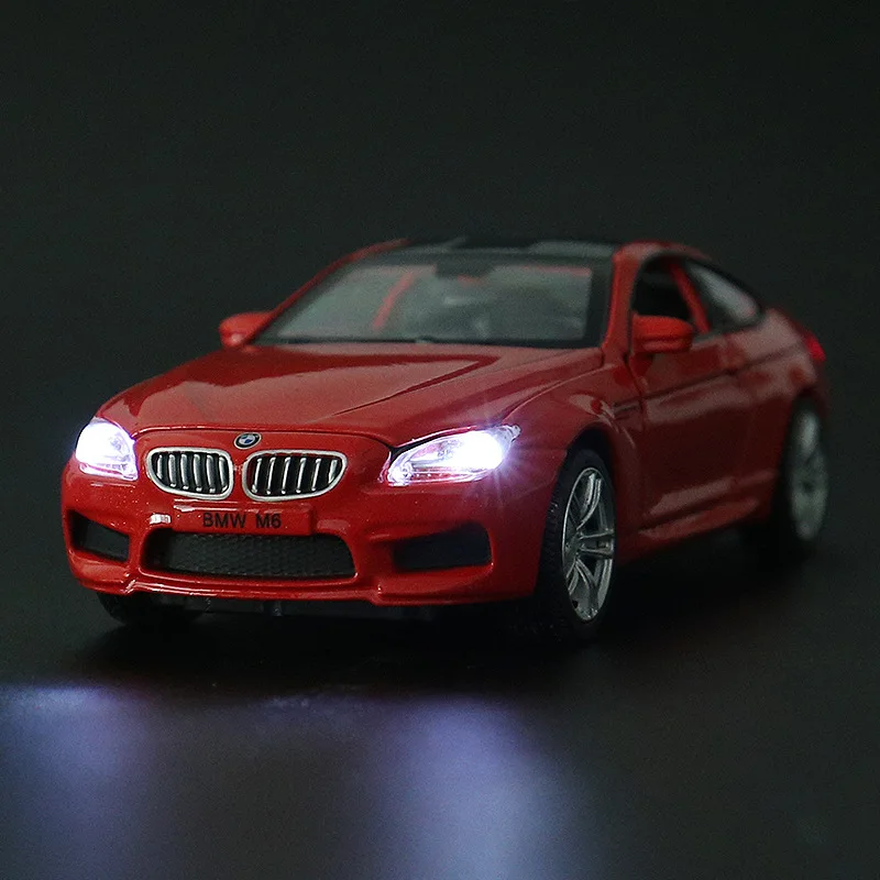 

Коллекция 1/32 года, модель литая спортивного автомобиля M6, игрушечные автомобили, корпус из сплава, длина 15 см, модель VB32091 с подсветкой и звуком
