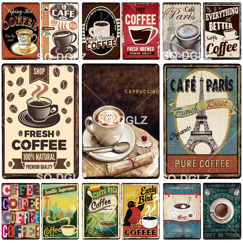 Металлическая табличка Coffee металлическая винтажная декоративная для паба