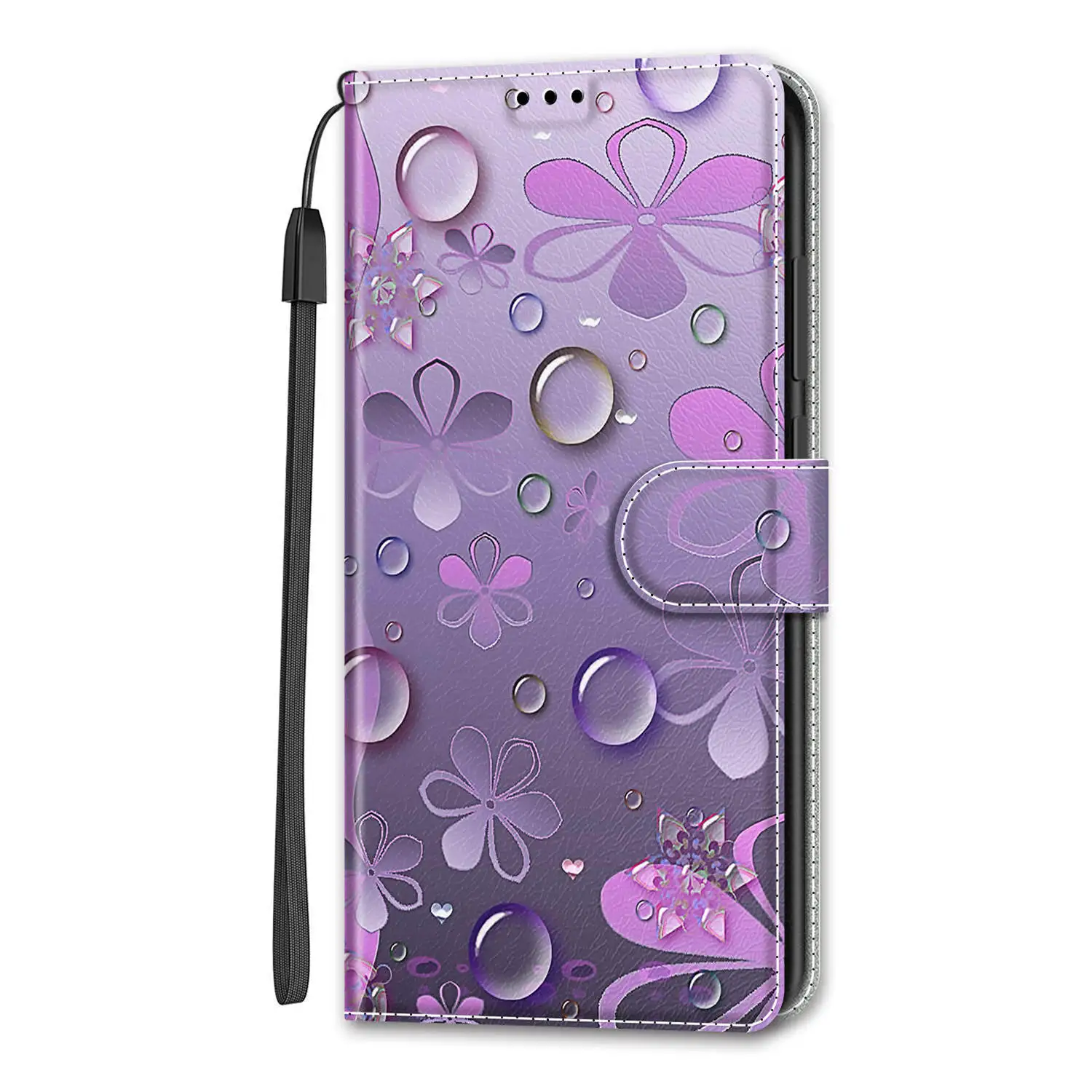 Etui Flip Leather Phone Cases For Samsung Galaxy S22 Ultra S21 Plus S20 FE S10 S9 S8 S7 Luxury Flower Pattern Wallet Cover Etui galaxy s22+ wallet case