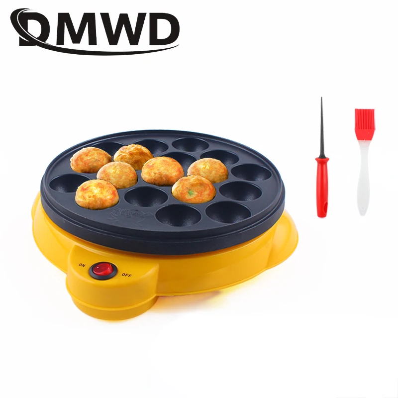 DMWD 110V/220V Chibi Maruko Baking Machine Household Electric Takoyaki Maker Octopus Balls Grill Pan Professional Cooking Tools