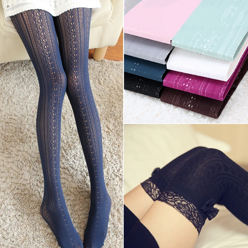 

Stripe Warm Stocking for Women Girls Thigh High Over The Knee Stockings High Elastic Cotton Tights Pantyhose Autumn Winter