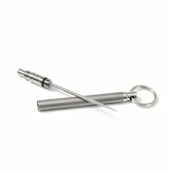 

Outdoor Camping Pure Titanium Toothpick Environmentally Friendly Fruit Fork Self-defense Toothpick Keychain Survival Tool
