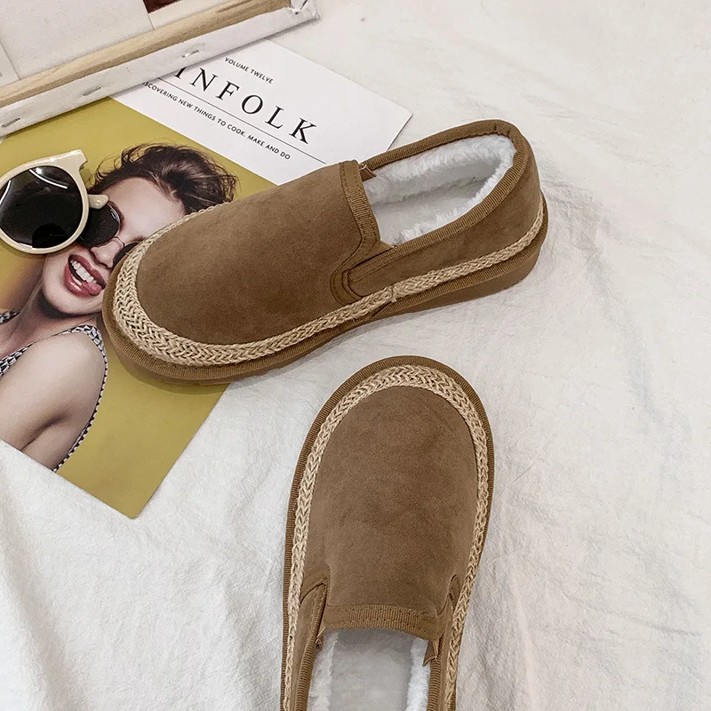 Size35-44; женская зимняя обувь; пара зимних ботинок унисекс; Теплые повседневные ботинки на платформе с мехом внутри и нескользящей подошвой