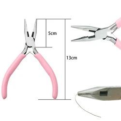 Charming Pink Anti-Slip Handle Jewelry Pliers Kit for DIY Crafting and Needlework (Needle Nose Plier)