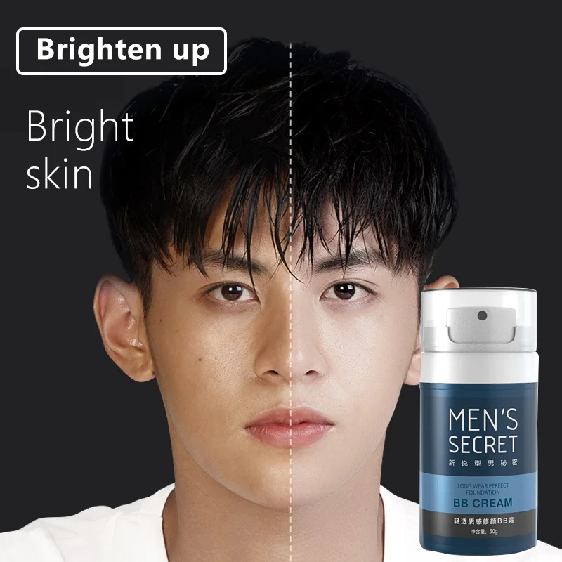 

WXE Men's Secret Cushion BB Cream Concealer Moisturizing Foundation Whitening Makeup Bare for Face