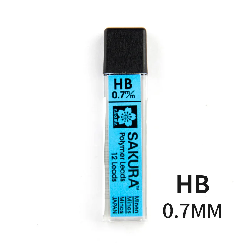 HB-0.7mm-1pcs SAKURA грифель для механического карандаша автоматические карандаши графитные грифели заменить свинцово 2B/2 х/б/HB 0,3/0,5/0,7/0,9 мм студенческие канцелярские принадлежности - Цвет: HB-0.7mm-1pcs