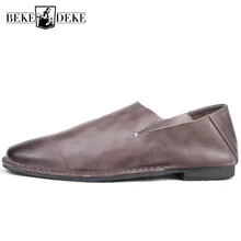Мужские лоферы без застежки из натуральной кожи; сезон осень; новые модные лоферы; мужская повседневная обувь; Sapatenis Masculinos; Повседневная обувь; большие размеры 39-44; цвет коричневый