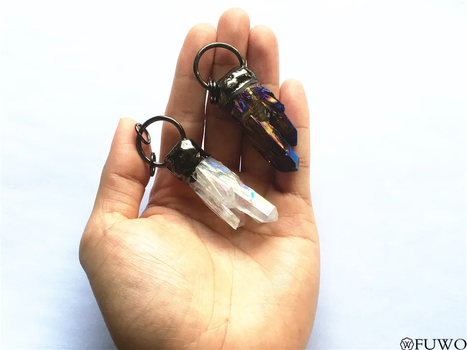 Aura Crystal point Pendant 12