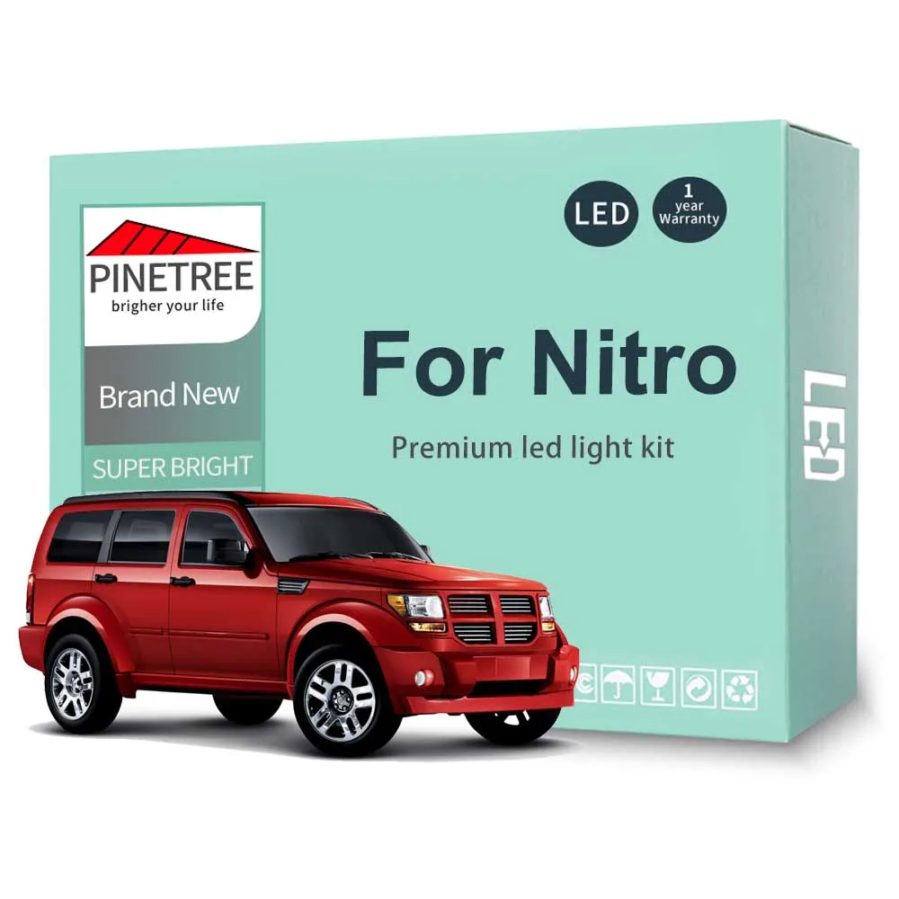 10 шт. детали для Dodge Nitro 2007 2008 2009 2010 2011 светодиодные лампы купольная карта Canbus без