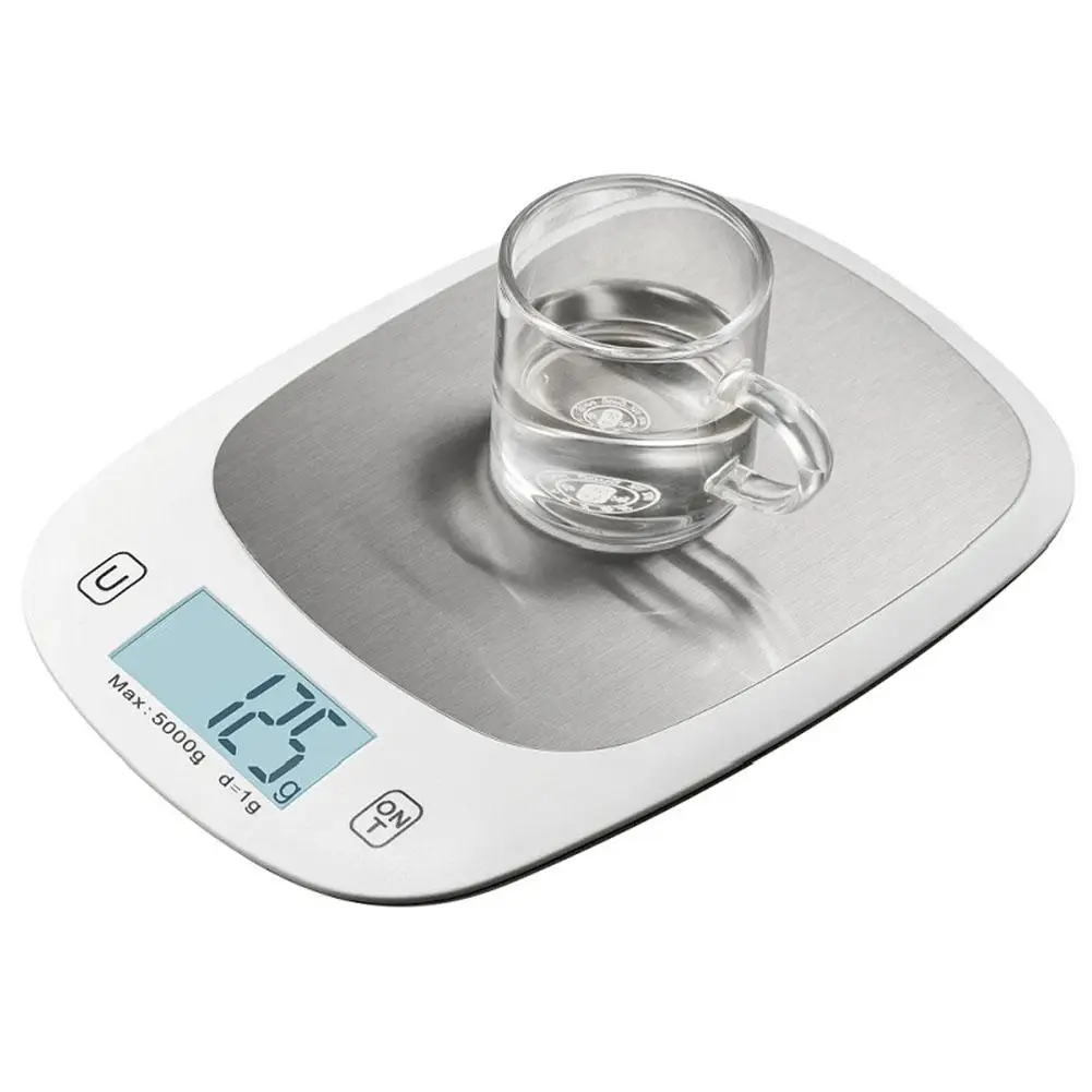 

Digital Kitchen Scale 5000g/1g Stainless Steel Electric Kitchen Food Scale High-precision Baking Scale LCD Backlight Display