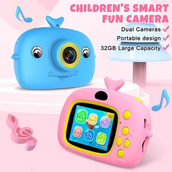 

2.0'' LCD 1080P 2000W Pixels Vision Children Mini Digital Camera HD Kids Toys Camcorder Birthday Christmas Gift 32GB TF Card